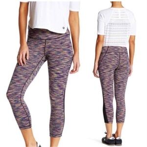 Zella Cosmic Space Dye Cropped Rainbow Neon Leggings